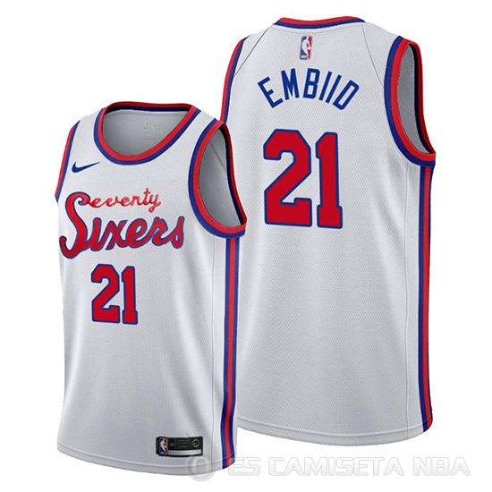 Camiseta Joel Embiid #21 Philadelphia 76ers Classic 2019-20 Blanco - Haga un click en la imagen para cerrar